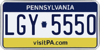 PA license plate LGY5550