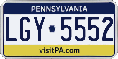 PA license plate LGY5552