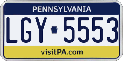 PA license plate LGY5553