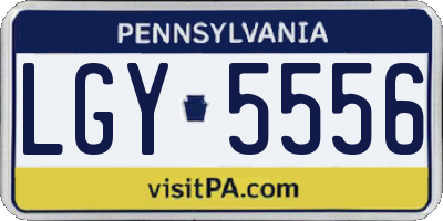 PA license plate LGY5556