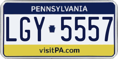 PA license plate LGY5557