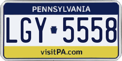 PA license plate LGY5558