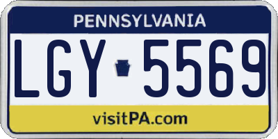 PA license plate LGY5569