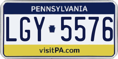PA license plate LGY5576