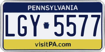 PA license plate LGY5577