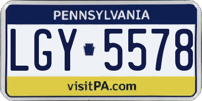 PA license plate LGY5578