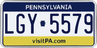 PA license plate LGY5579