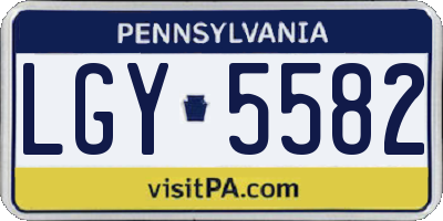 PA license plate LGY5582
