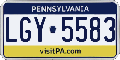 PA license plate LGY5583