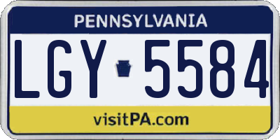 PA license plate LGY5584