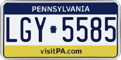 PA license plate LGY5585