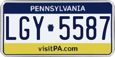 PA license plate LGY5587