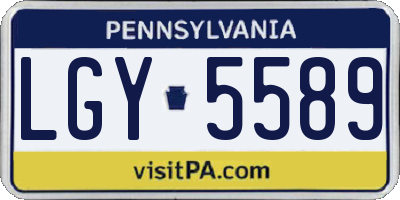 PA license plate LGY5589