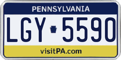 PA license plate LGY5590