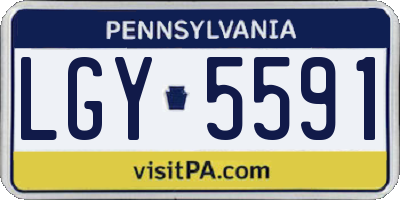PA license plate LGY5591