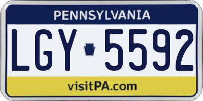 PA license plate LGY5592