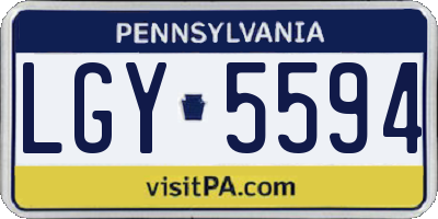 PA license plate LGY5594