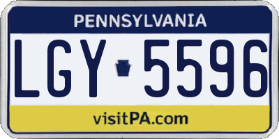 PA license plate LGY5596