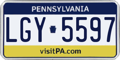 PA license plate LGY5597