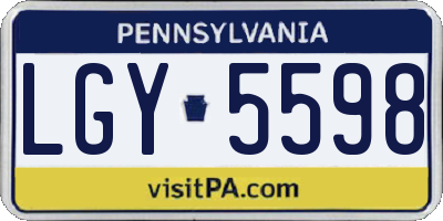PA license plate LGY5598