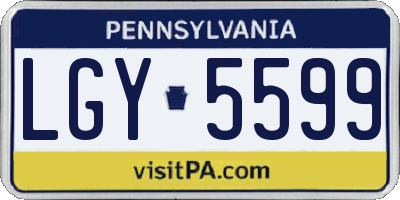 PA license plate LGY5599