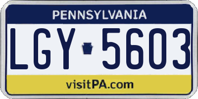 PA license plate LGY5603