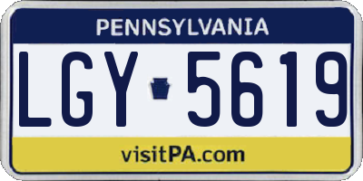 PA license plate LGY5619