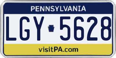PA license plate LGY5628