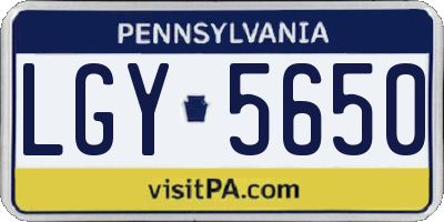PA license plate LGY5650