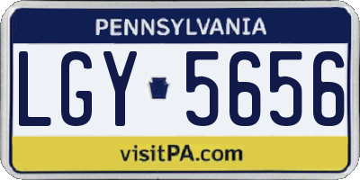 PA license plate LGY5656