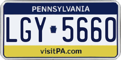PA license plate LGY5660