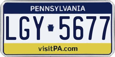 PA license plate LGY5677