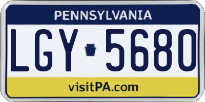 PA license plate LGY5680