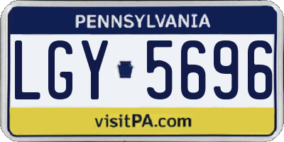 PA license plate LGY5696