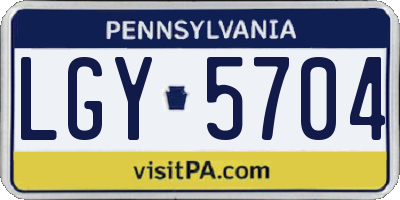 PA license plate LGY5704