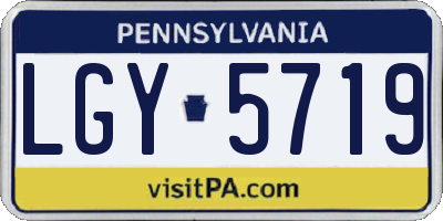 PA license plate LGY5719
