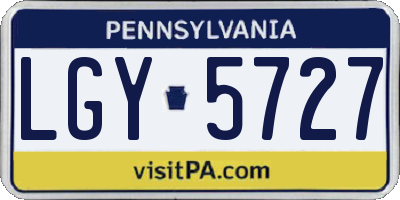 PA license plate LGY5727
