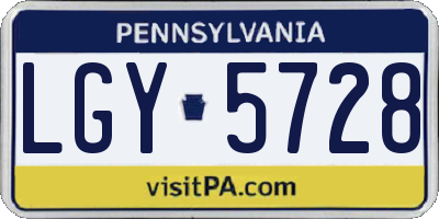 PA license plate LGY5728