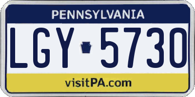 PA license plate LGY5730
