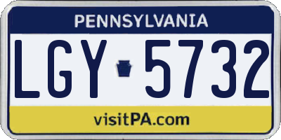 PA license plate LGY5732