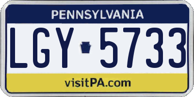 PA license plate LGY5733