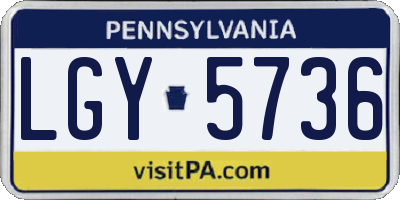 PA license plate LGY5736