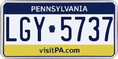 PA license plate LGY5737