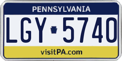 PA license plate LGY5740