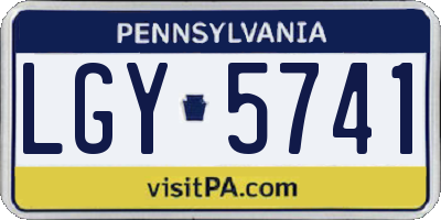 PA license plate LGY5741