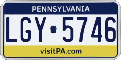 PA license plate LGY5746