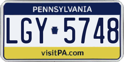 PA license plate LGY5748