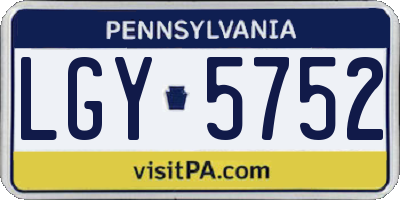 PA license plate LGY5752