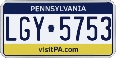 PA license plate LGY5753