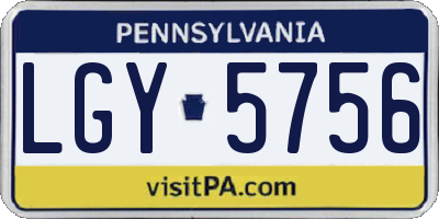 PA license plate LGY5756